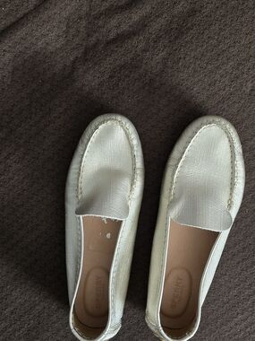 Sperry White Loafers - Textured Leather Slip-Ons
